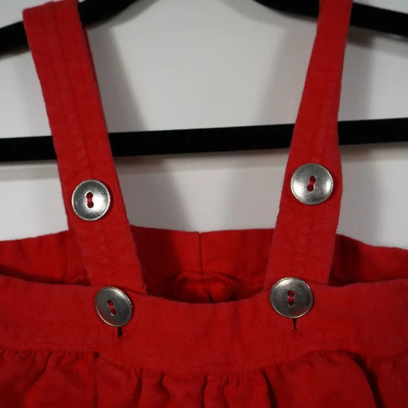 Vintage Red 100%‎ Cotton Overalls with Snap closure 18 Months - Picture 2 of 6